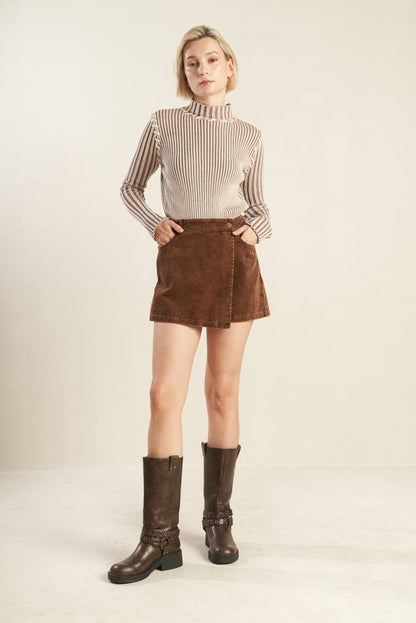 Washed Corduroy Mini Skirt | Trendy Skirts Outfit Idea for Women by Ro + Ivy | Elevated Basics, Modern Comfort & Style