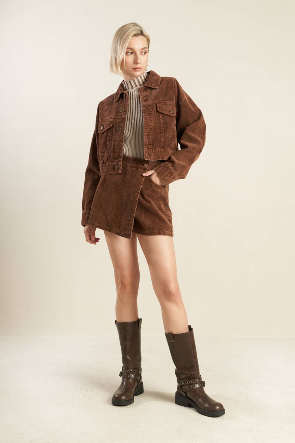 Washed Corduroy Mini Skirt | Trendy Skirts Outfit Idea for Women by Ro + Ivy | Elevated Basics, Modern Comfort & Style