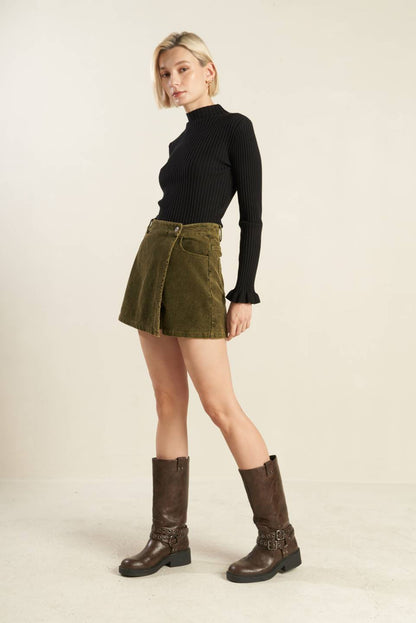 Washed Corduroy Mini Skirt | Trendy Skirts Outfit Idea for Women by Ro + Ivy | Elevated Basics, Modern Comfort & Style
