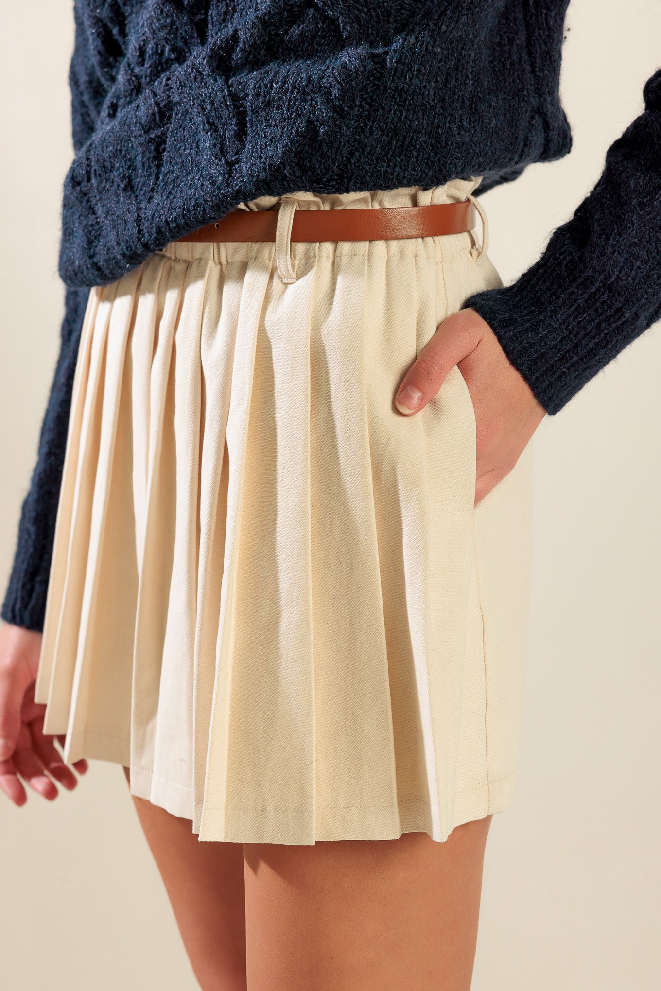 Pleated Mini Skort with Pockets | Trendy Skorts Outfit Idea for Women by Ro + Ivy | Elevated Basics, Modern Comfort & Style