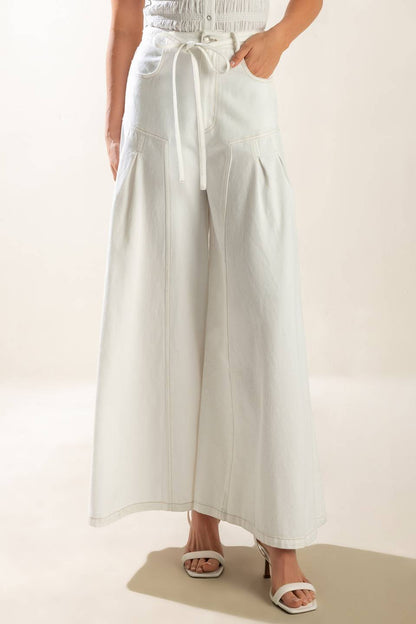 White Wide Leg Boho Pants | Trendy Pants Outfit Idea for Women by Ro + Ivy | Elevated Basics, Modern Comfort & Style