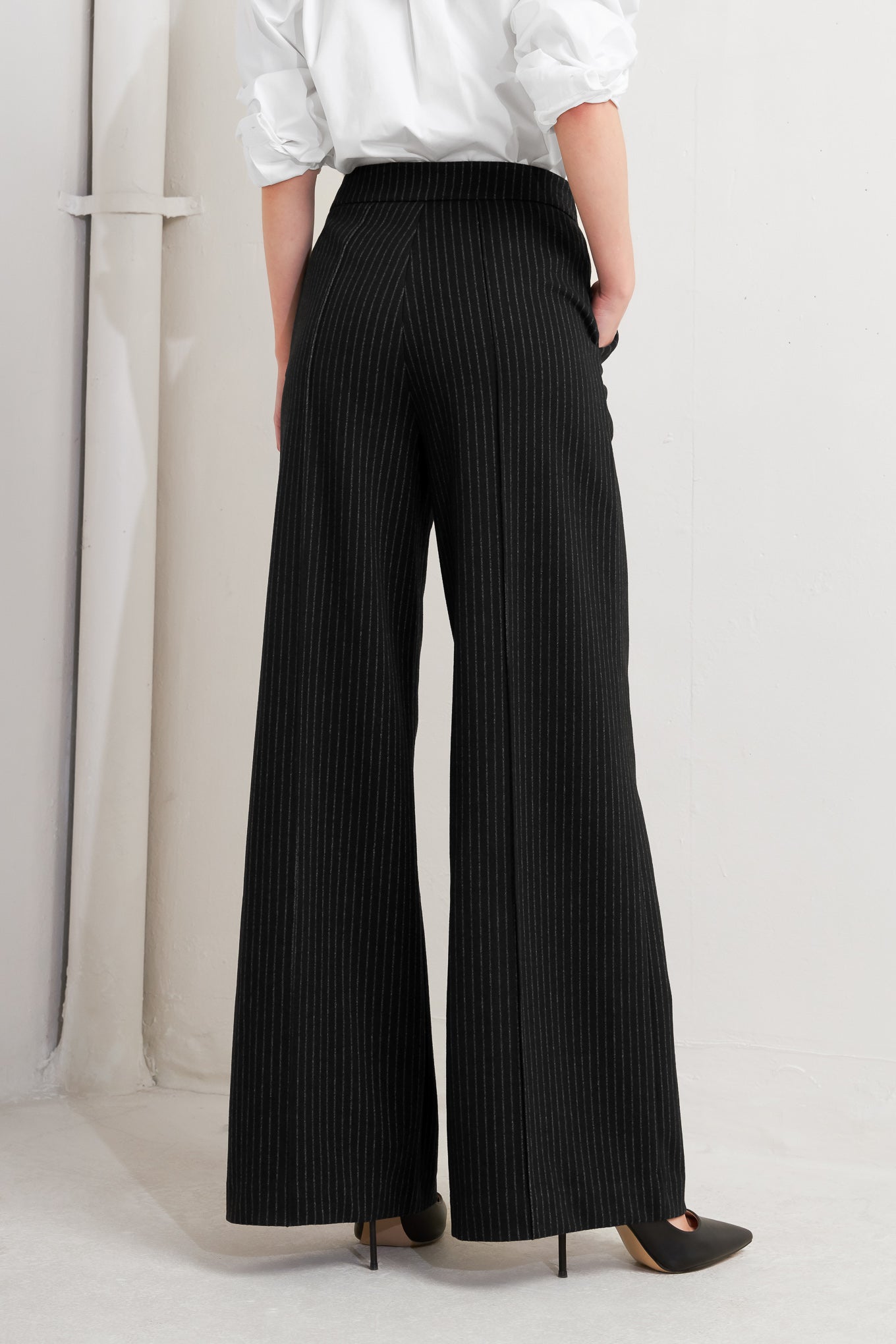 Wide Leg Striped Pants Trendy Pants Outfit Idea for Women | Ro + Ivy