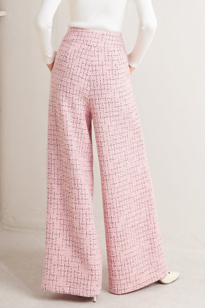 Wide Leg Rosé Tweed Pants | Trendy Pants Outfit Idea for Women by Ro + Ivy | Elevated Basics, Modern Comfort & Style