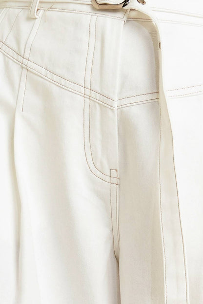 Front Pleat Wide Leg Cotton Pants with Belt | Trendy Pants Outfit Idea for Women by Ro + Ivy | Elevated Basics, Modern Comfort & Style