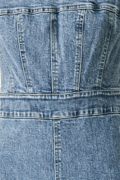 Wide-Leg Denim Jumpsuit