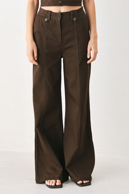Brown Wide-Leg Pants