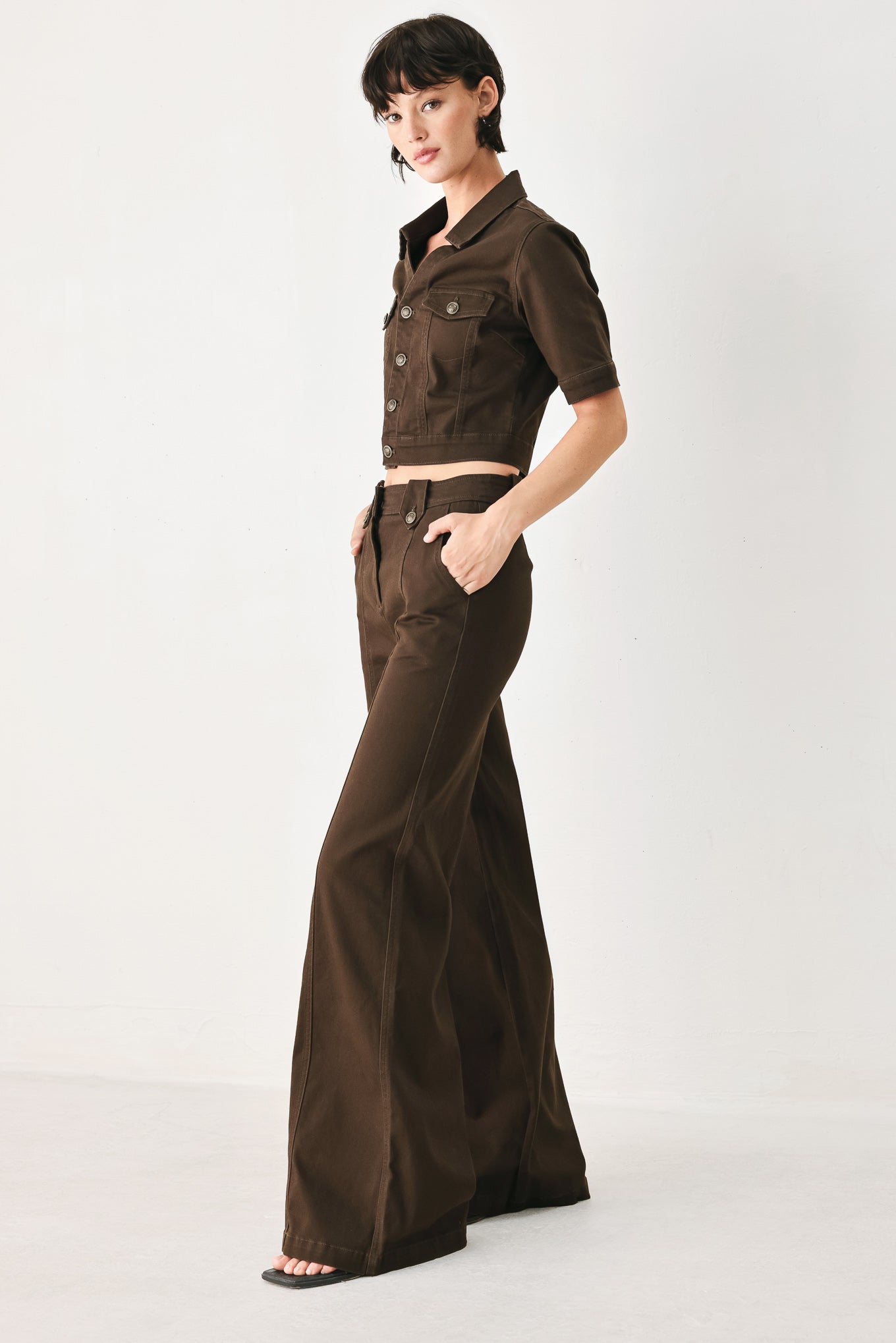Brown Wide-Leg Pants