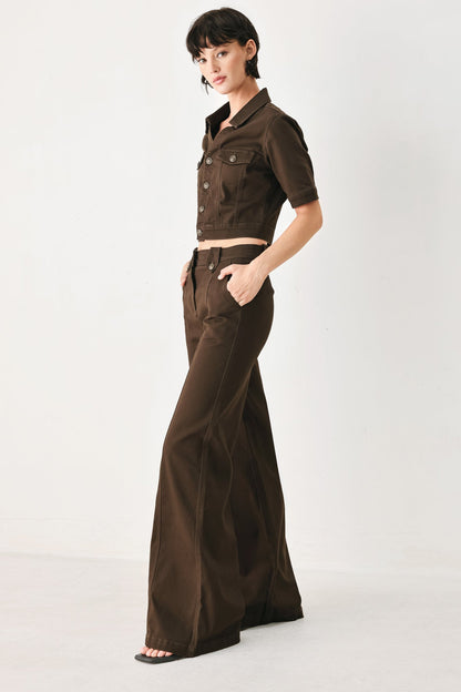 Brown Wide-Leg Pants