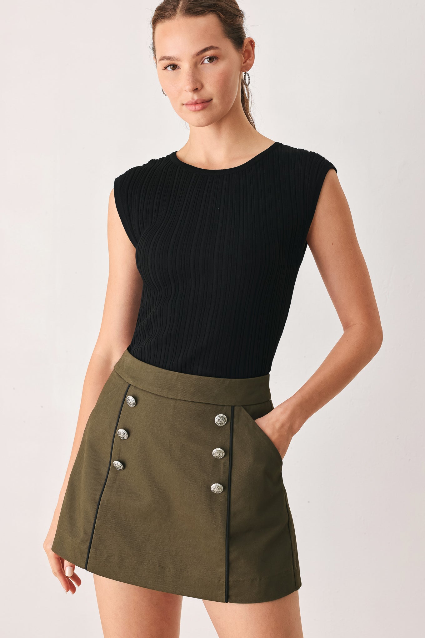 Green Tailored Cadet Skort