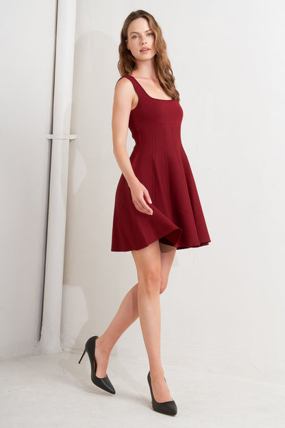 Sweater Knit Skater Mini Dress Trendy Mini Dresses Outfit Idea for Women | Ro + Ivy