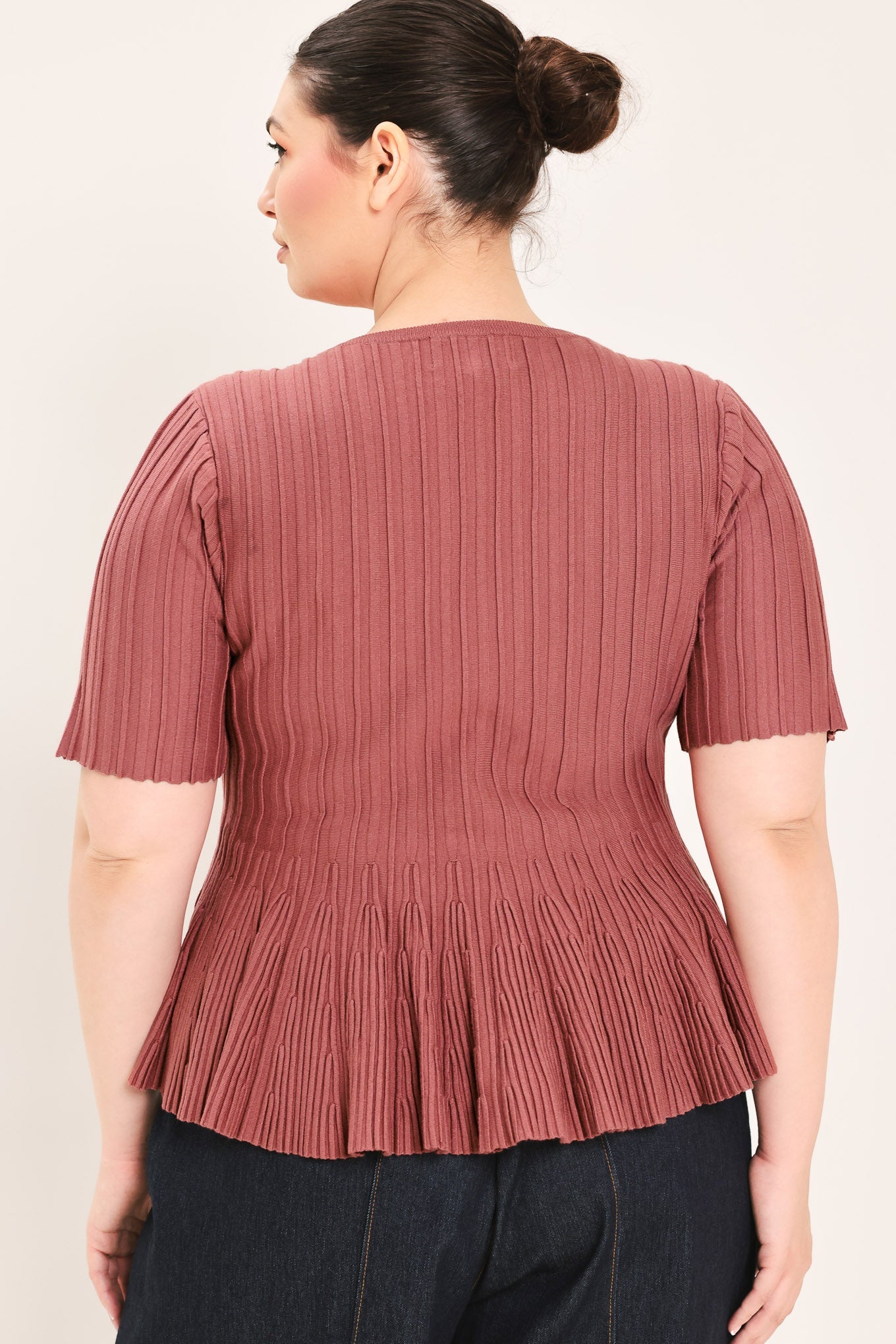 Everyday Peplum Short Sleeve Knit Top