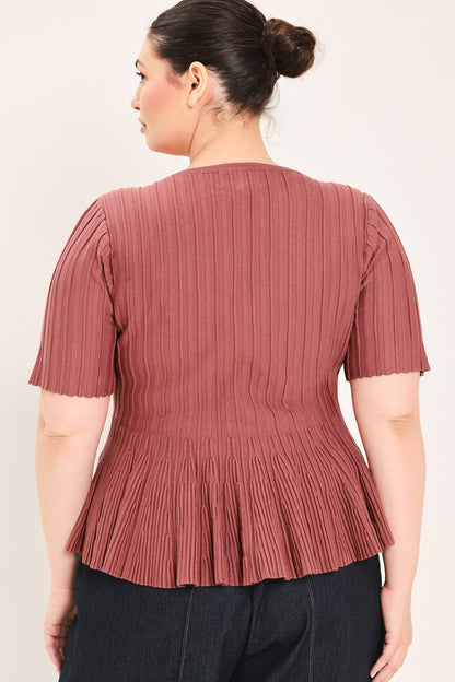 Everyday Peplum Short Sleeve Knit Top