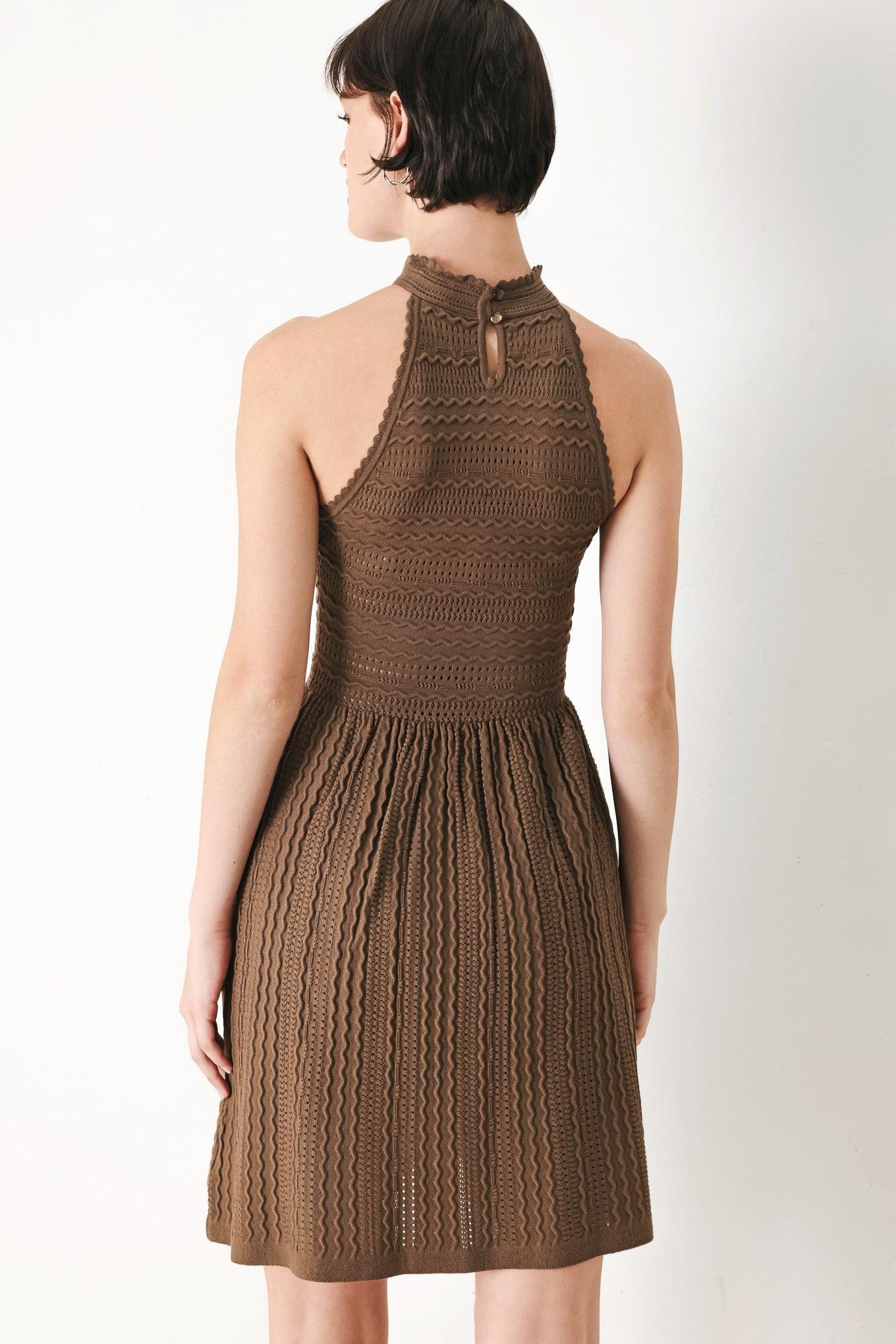Halter Neck Mini Knit Dress