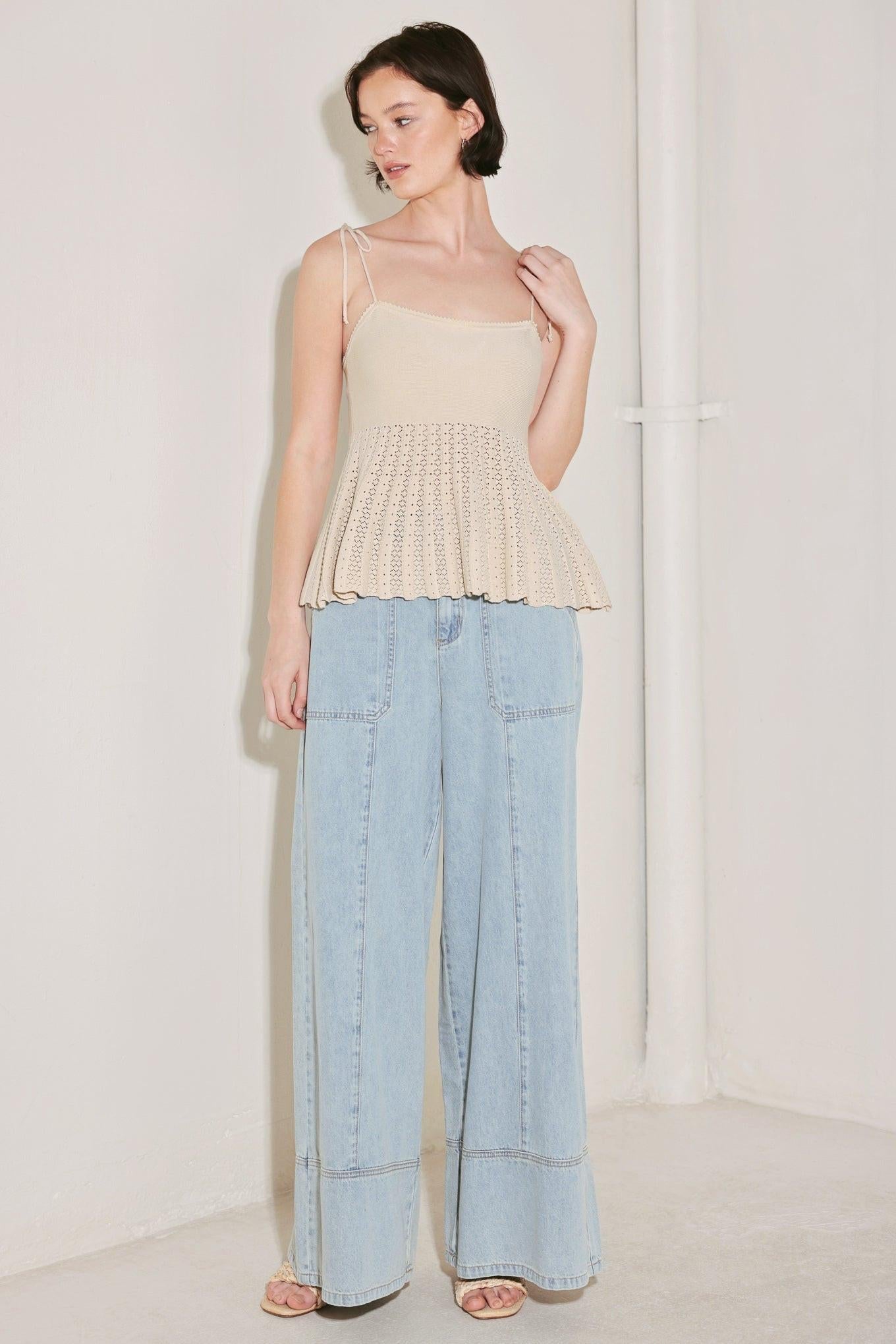 Knit Peplum Cami Top