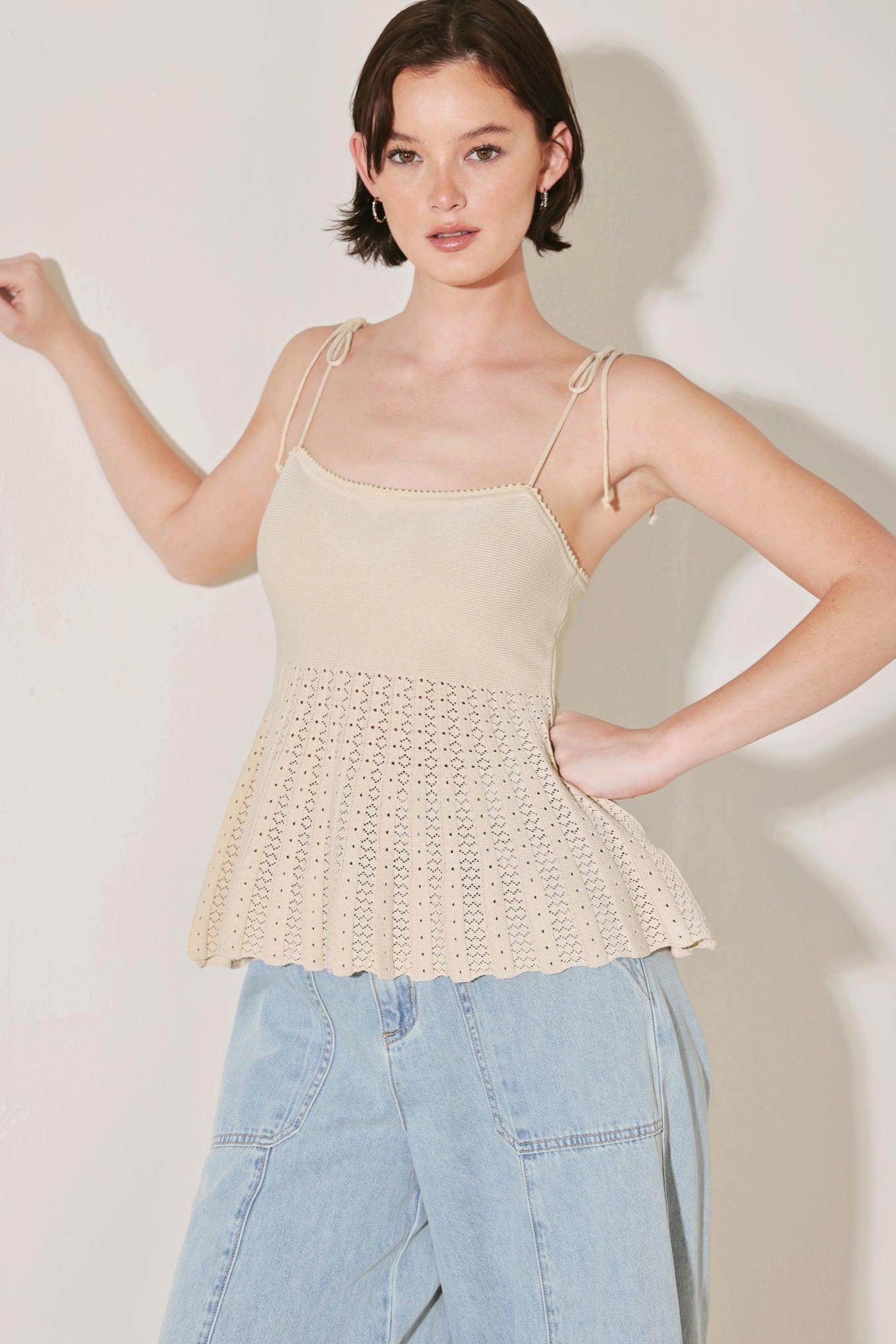 Knit Peplum Cami Top