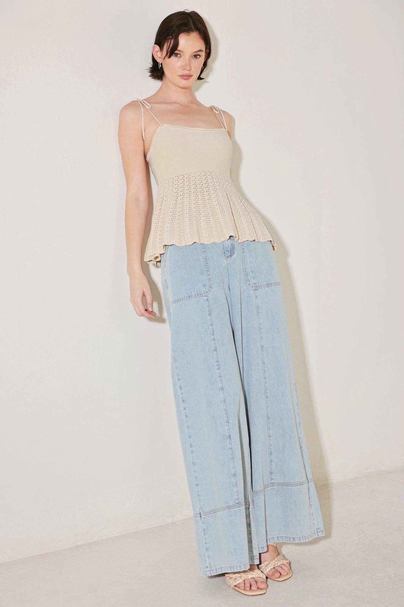 Knit Peplum Cami Top