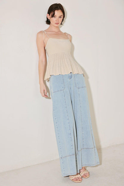 Knit Peplum Cami Top