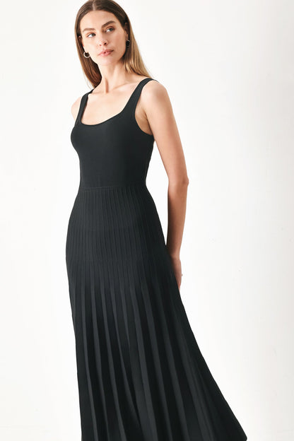 Square Neck Sweater Knit Midi Dress