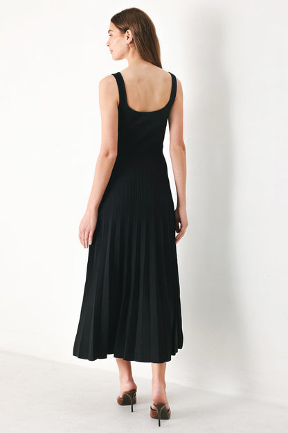 Square Neck Sweater Knit Midi Dress