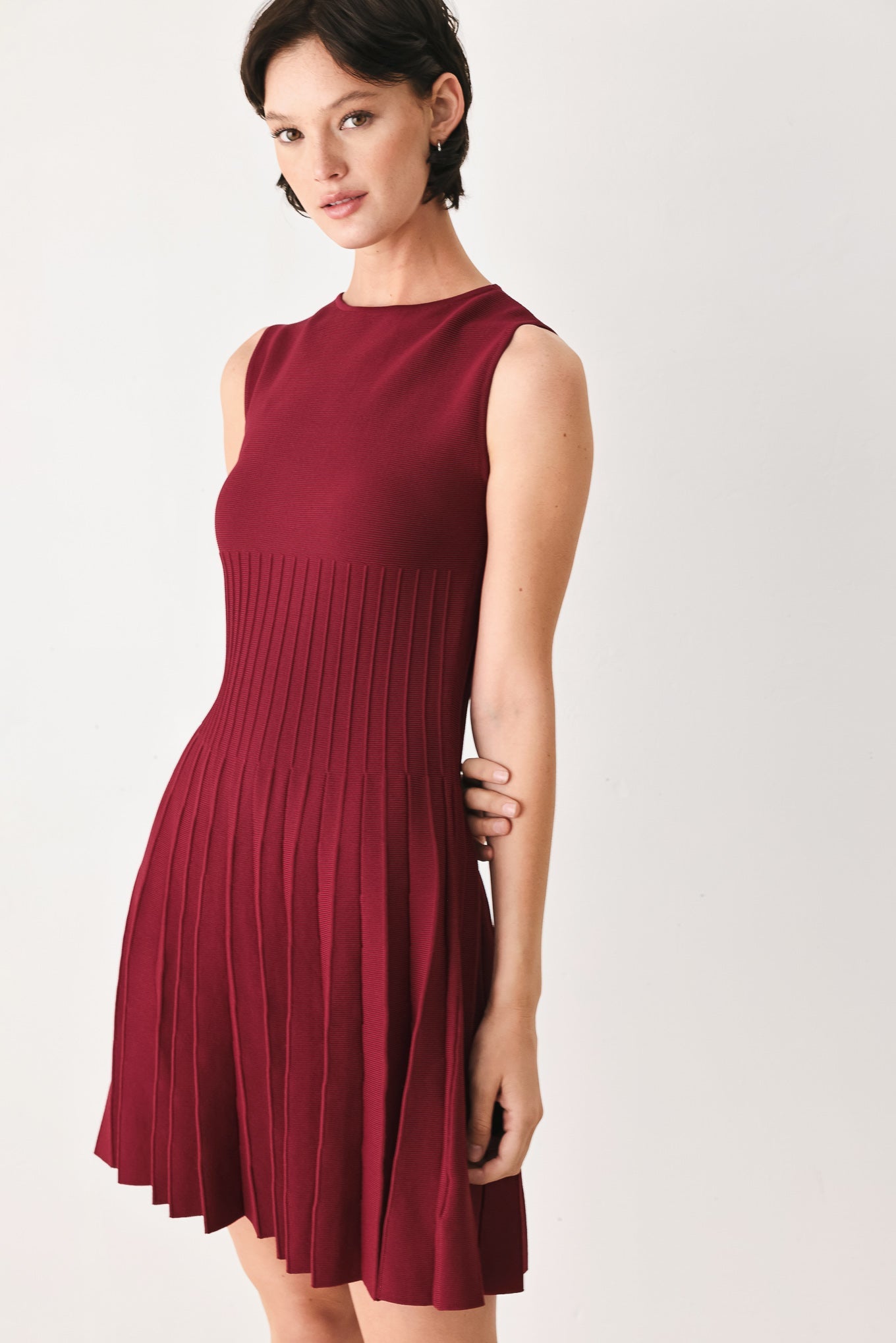 Sleeveless Sweater Knit Mini Dress