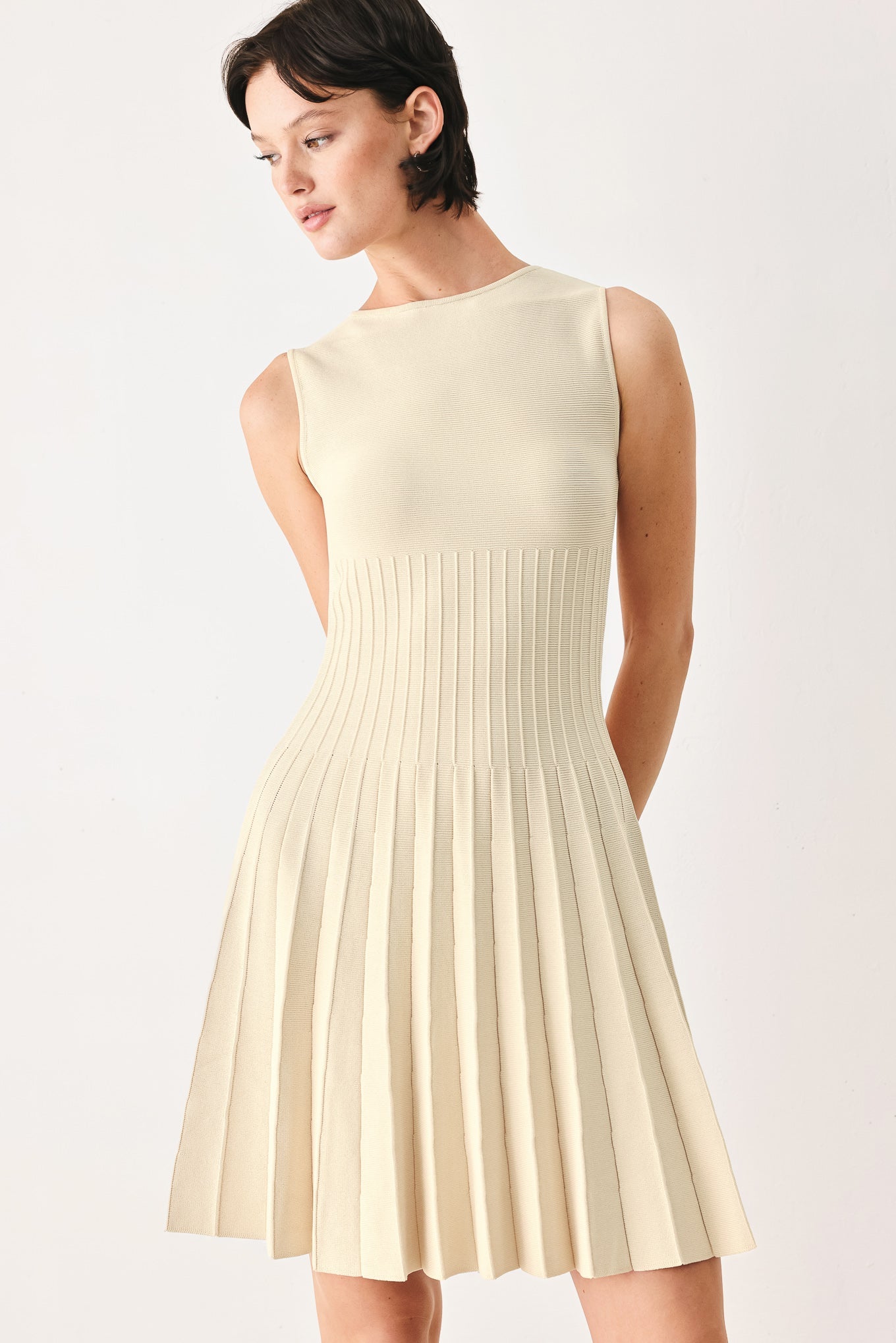 Sleeveless Sweater Knit Mini Dress