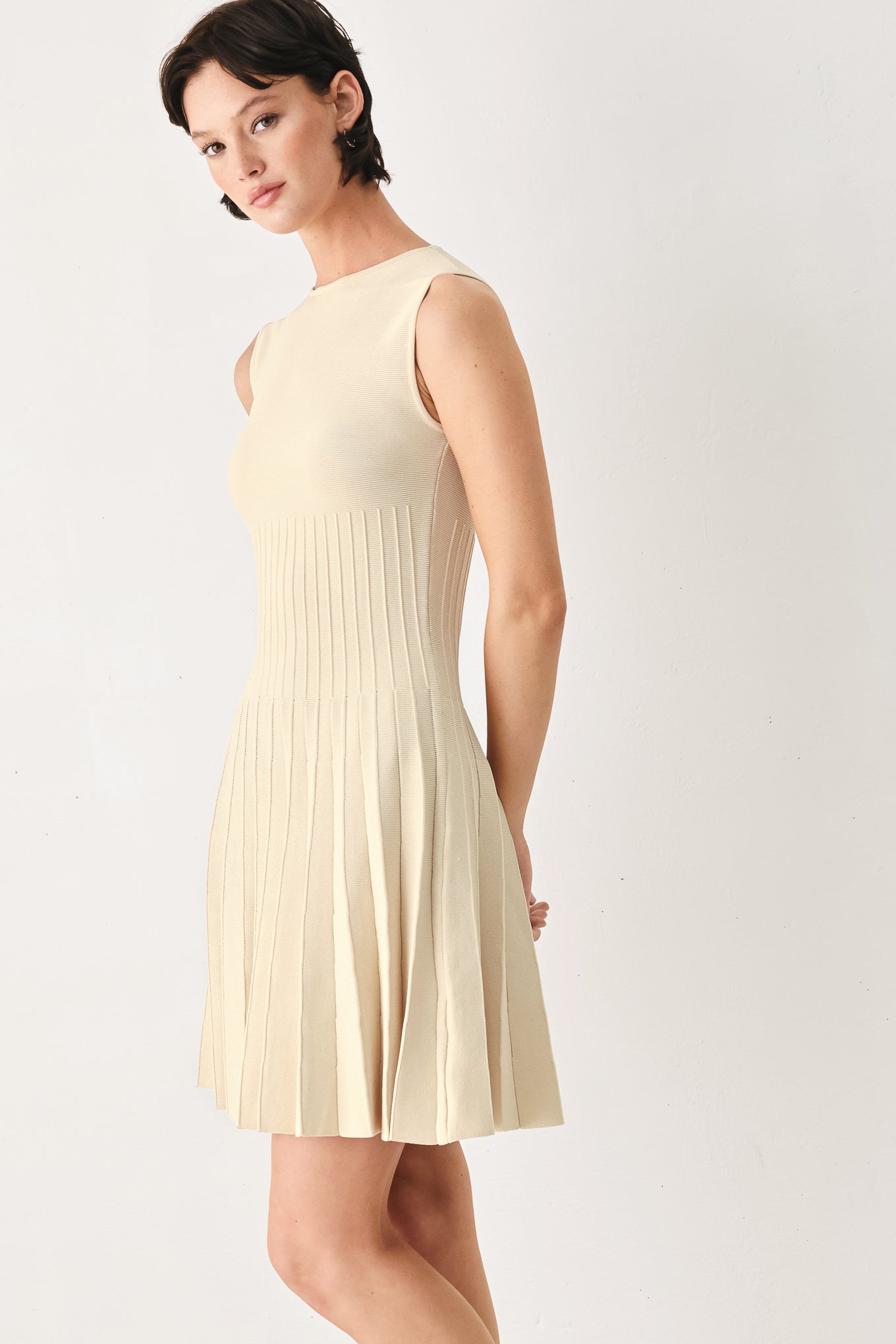 Sleeveless Sweater Knit Mini Dress