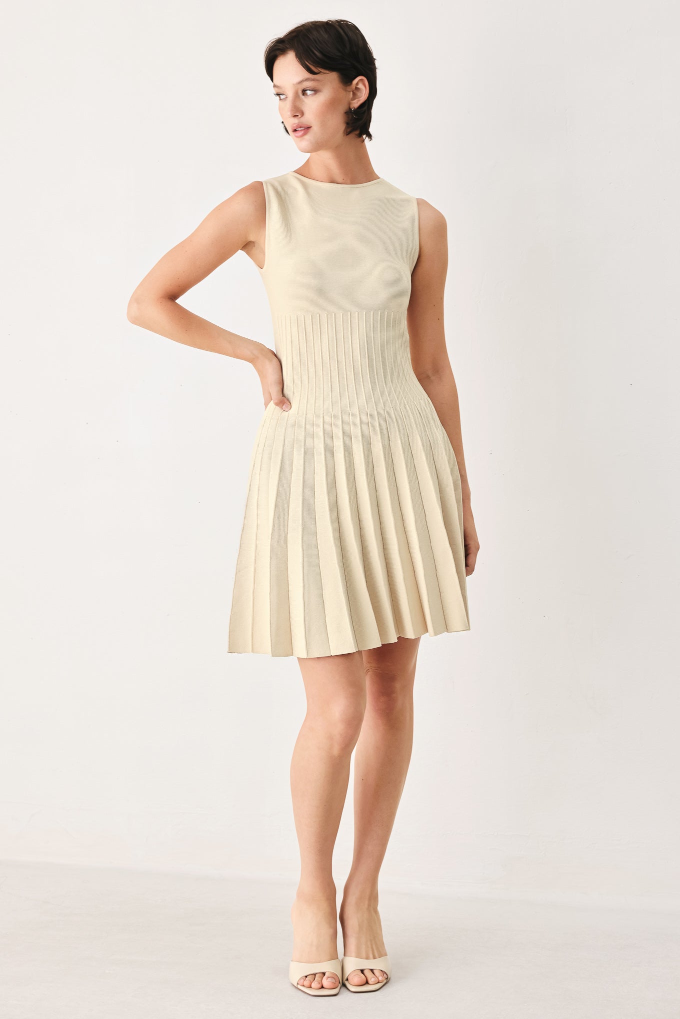 Sleeveless Sweater Knit Mini Dress