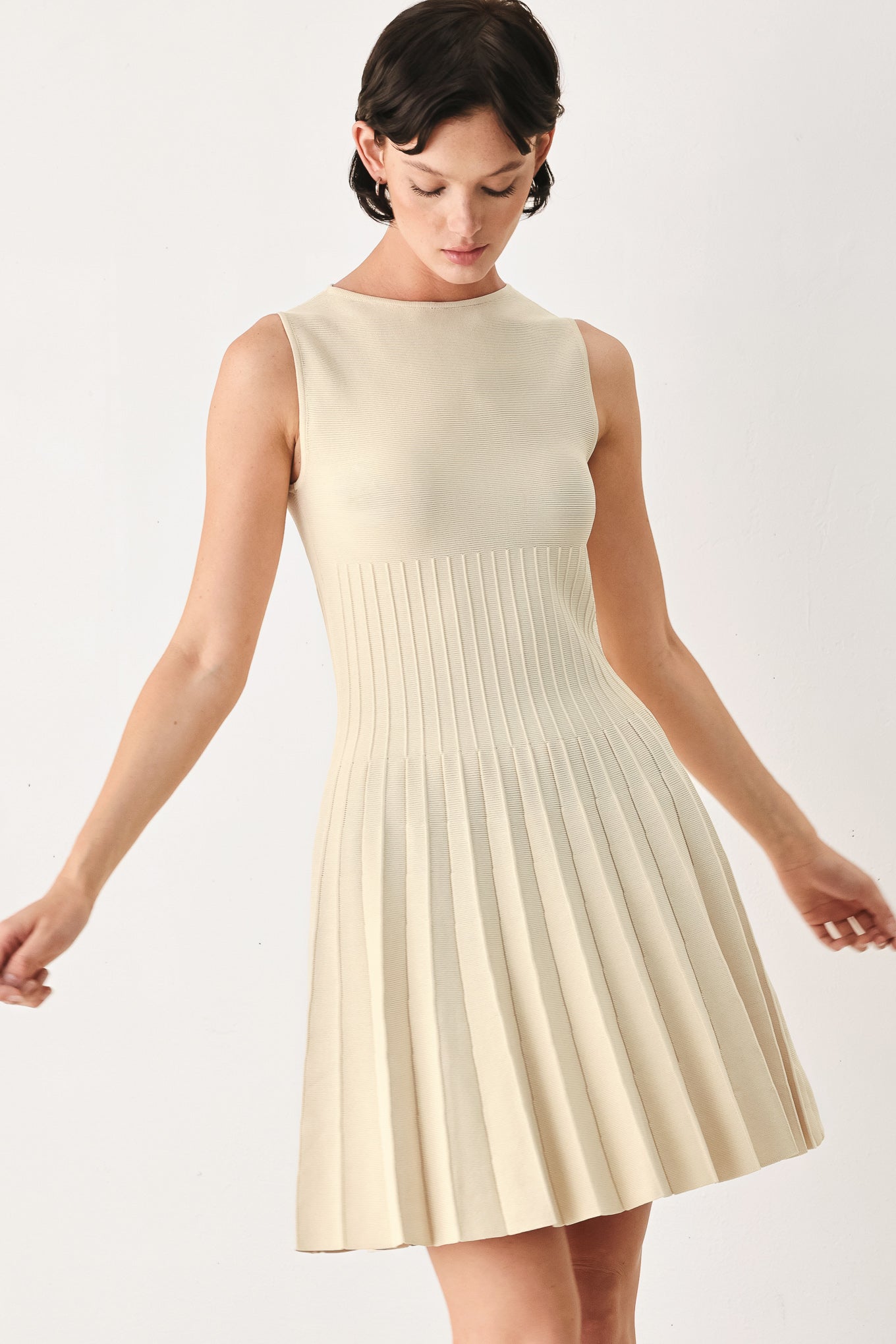 Sleeveless Sweater Knit Mini Dress