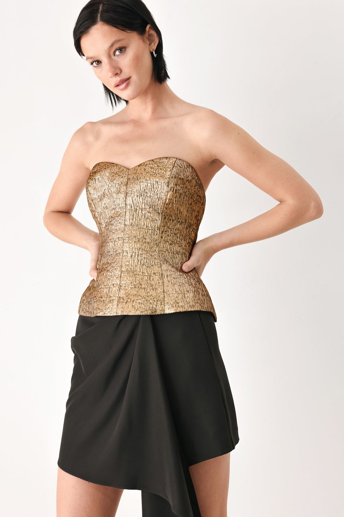 Gold Metallic Sweetheart Strapless Tube Top