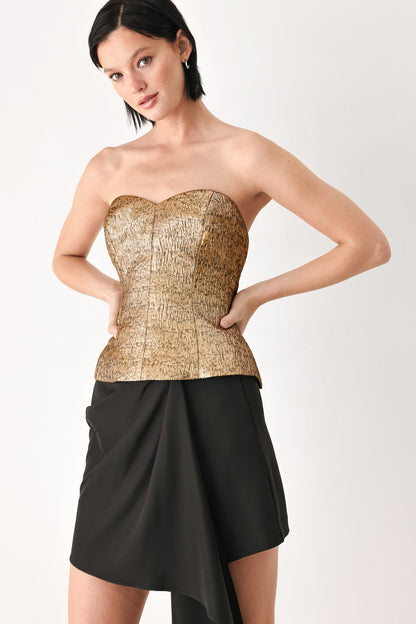Gold Metallic Sweetheart Strapless Tube Top