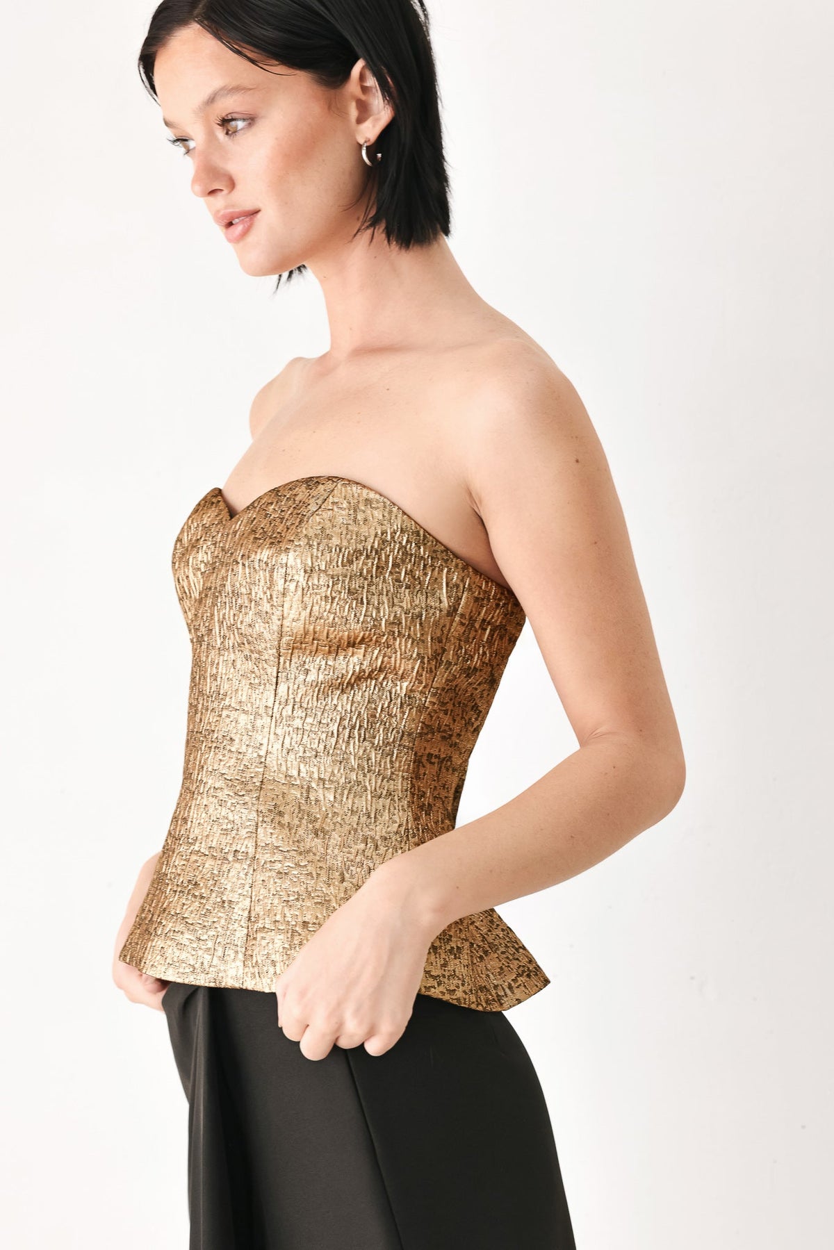 Gold Metallic Sweetheart Strapless Tube Top