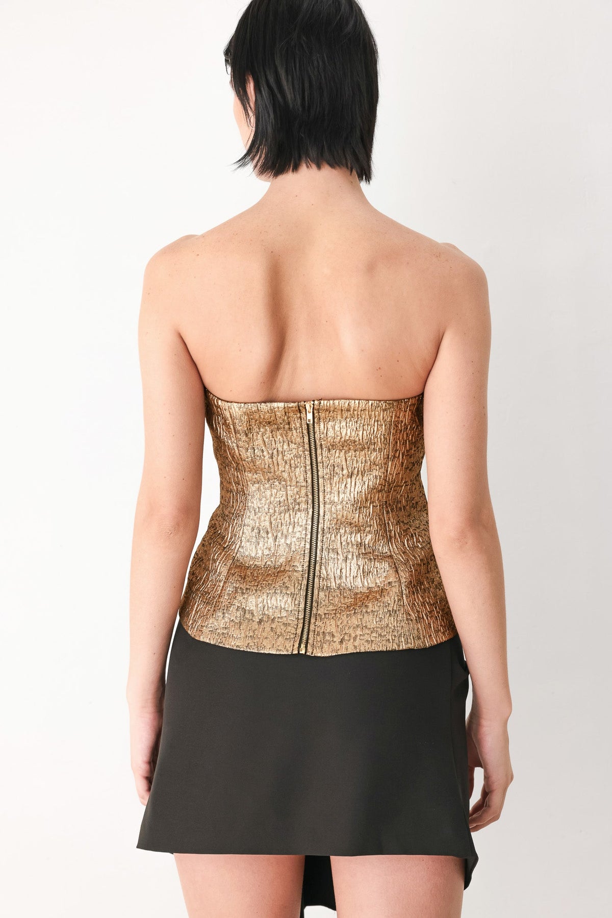 Gold Metallic Sweetheart Strapless Tube Top