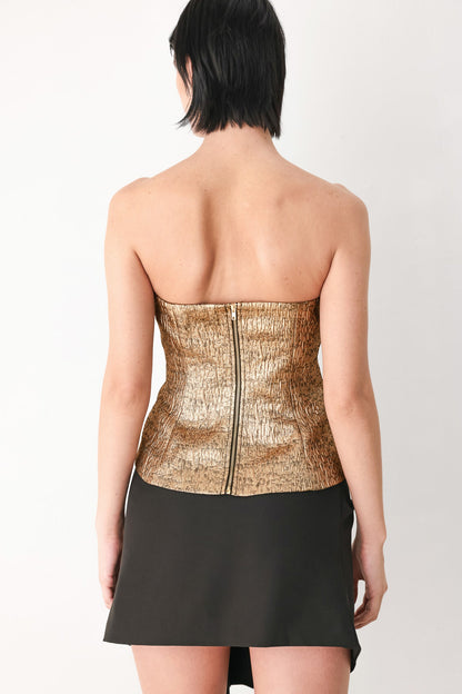 Gold Metallic Sweetheart Strapless Tube Top