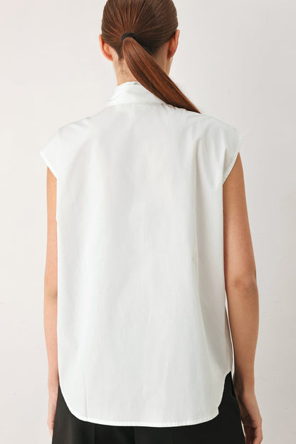 Tie Front Bow Button Up Blouse