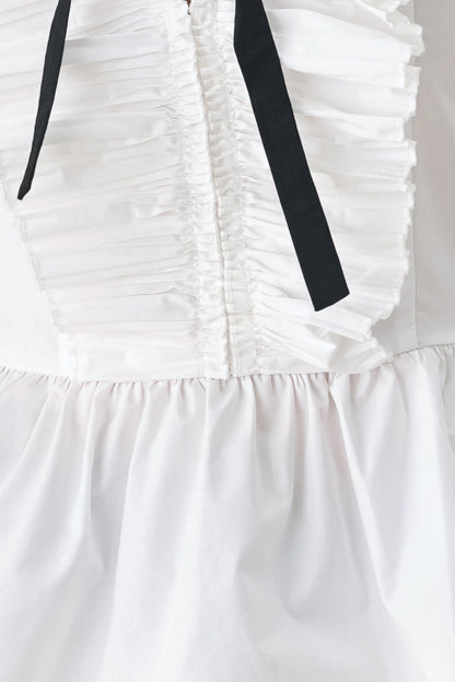 Long Sleeve Pleated Ruffle V-Neck Peplum Top