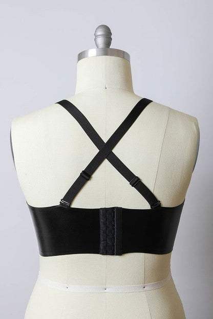 Faux Leather Longline Bralette Plus Size - Ro + Ivy