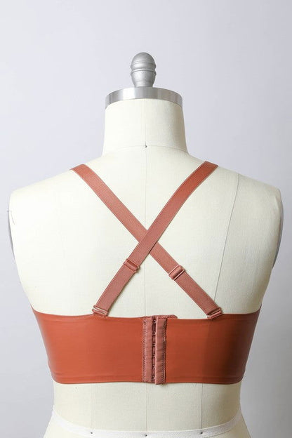Faux Leather Longline Bralette Plus Size - Ro + Ivy