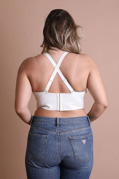 Faux Leather Longline Bralette Plus Size - Ro + Ivy