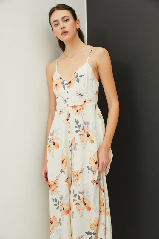 Floral Button Down Cami Midi Dress | Midi Dress | Ro + Ivy