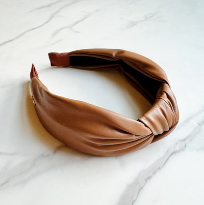 Timeless Knotted Leather Look Headband — Sophisticated Everyday Hair Accessory - Hair Accessories