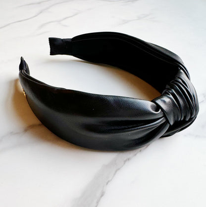 Timeless Knotted Leather Look Headband — Sophisticated Everyday Hair Accessory - Hair Accessories