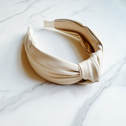 Timeless Knotted Leather Look Headband — Sophisticated Everyday Hair Accessory - Hair Accessories
