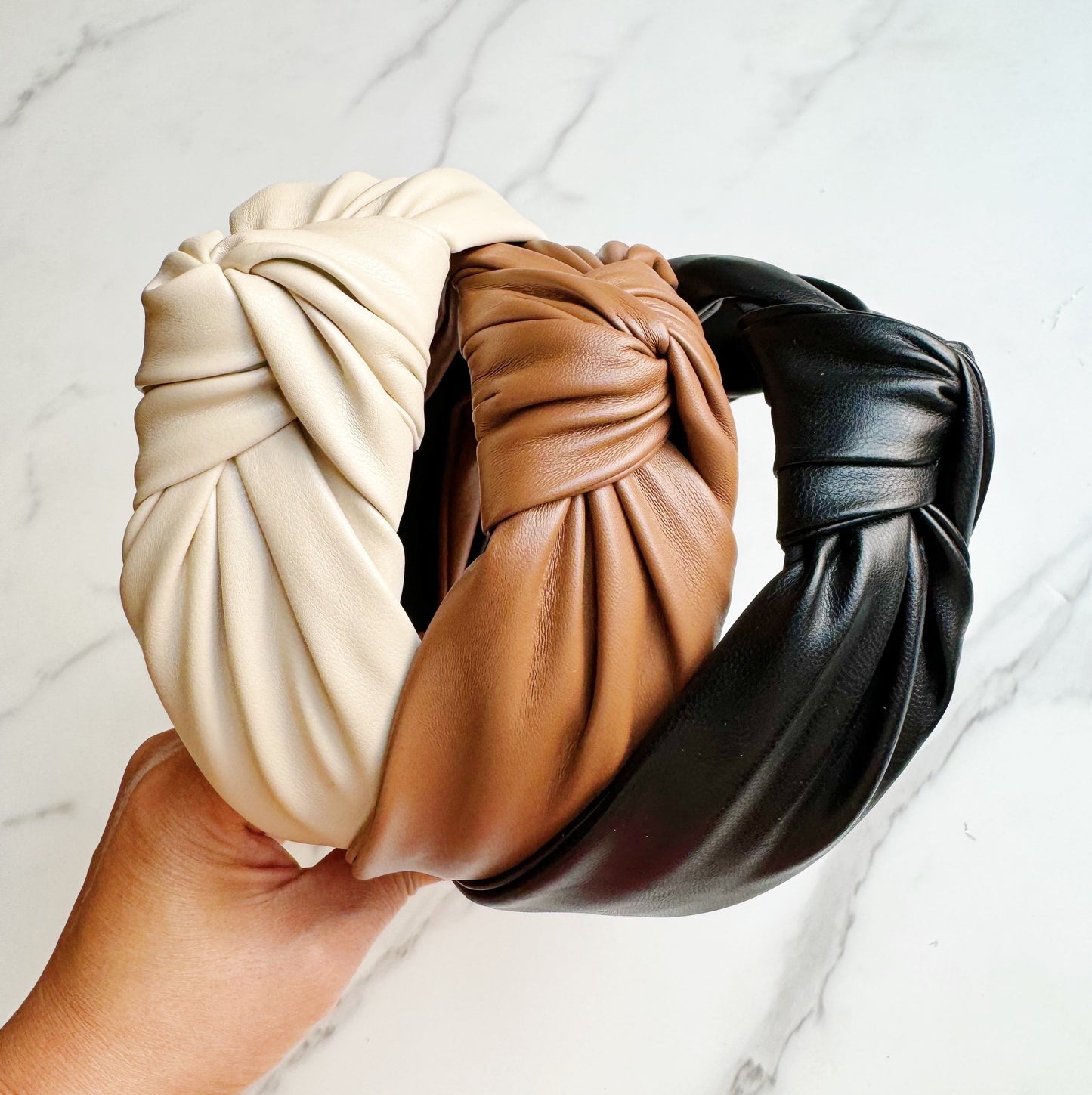 Timeless Knotted Leather Look Headband — Sophisticated Everyday Hair Accessory - Hair Accessories