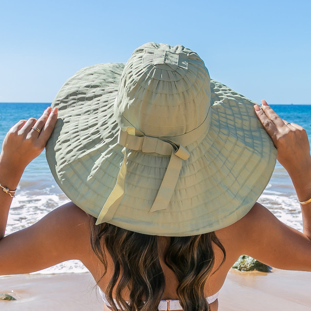 Classic Bow Accent Sunhat - Olive