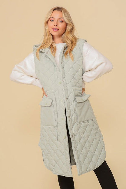 Haileys Hooded Oversized Vest Jacket – Sage S outfit idea for women | Ro + Ivy