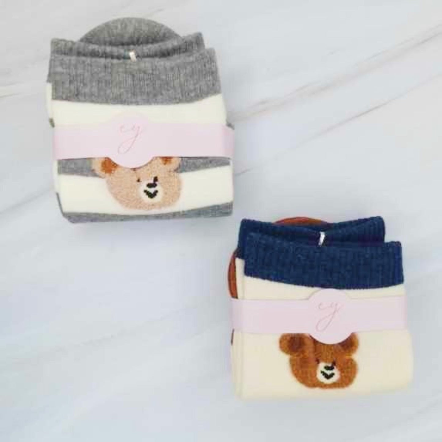 Hehe Bear Socks Set Of 2 - Socks