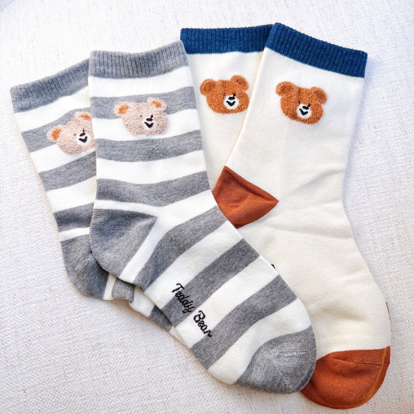 Hehe Bear Socks Set Of 2 - Socks