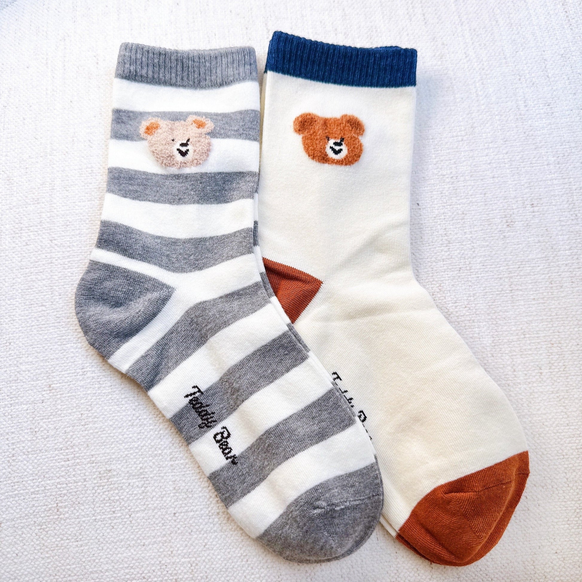 Hehe Bear Socks Set Of 2 - Socks