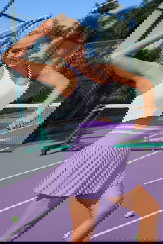 High Waist Pleated Skirt Two Piece Tennis Dress – outfit idea for women | Ro + Ivy
