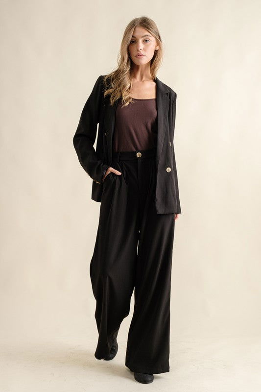 Hight Waist Wide Pants - Ro + Ivy